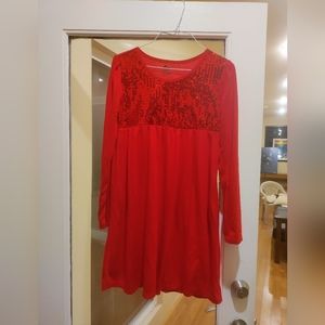 NWOT red Dress with sequins -- perfect for the holidays!